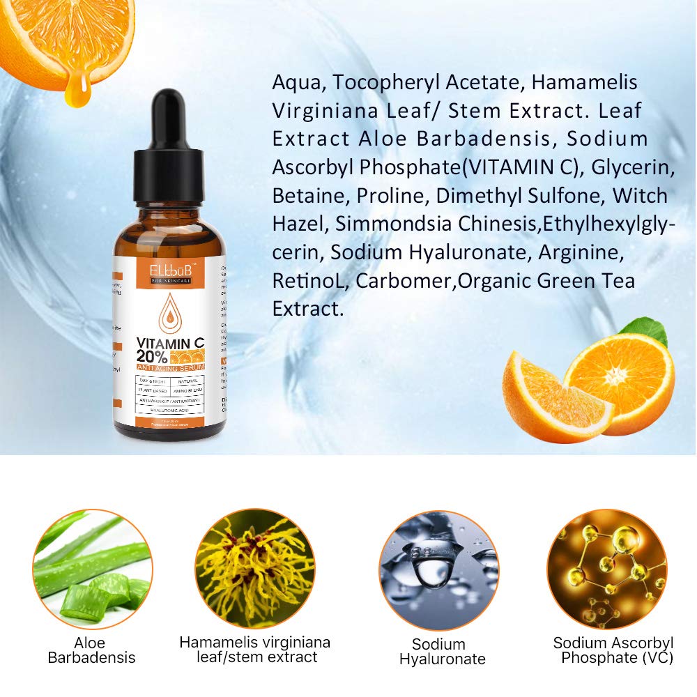 Premium 20% ๐ฏ๐ข๐ญ๐๐ฆ๐ข๐ง ๐ ๐ฌ๐๐ซ๐ฎ๐ฆ - (2PACK) with Hyaluronic Acid, Retinol & Amino Acids - Boost Skin Collagen,Hydrate & Plump Skin, Anti Aging & Wrinkle Facial Serum