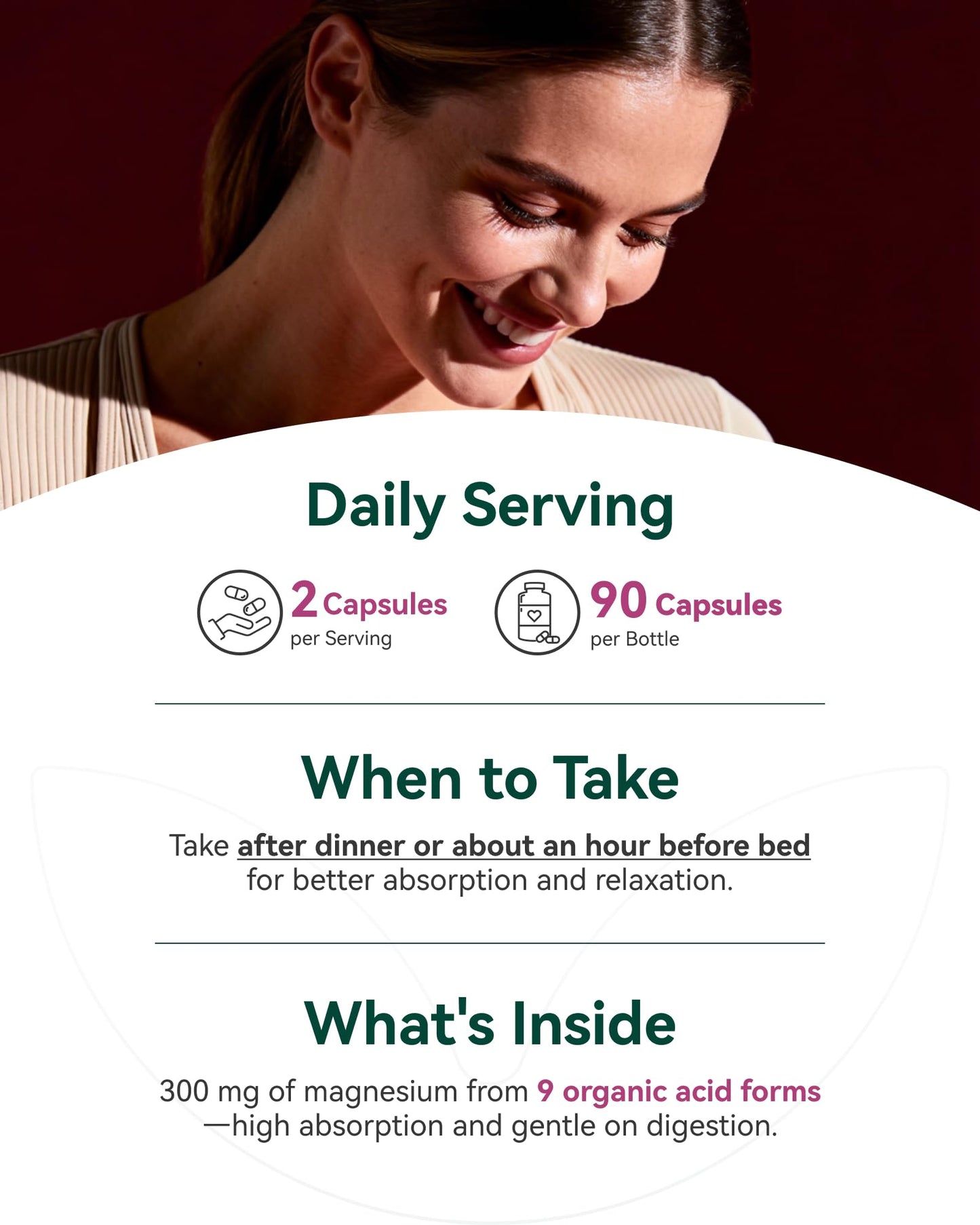9-in-1 Magnesium Complex, 300mg Magnesium from 9 Organic Forms, Glycinate, Citrate, Malate, High Absorption for Sleep & Relaxation, Energy & Muscle Support, 90 Capsules Inner Brightness buy supplements Au