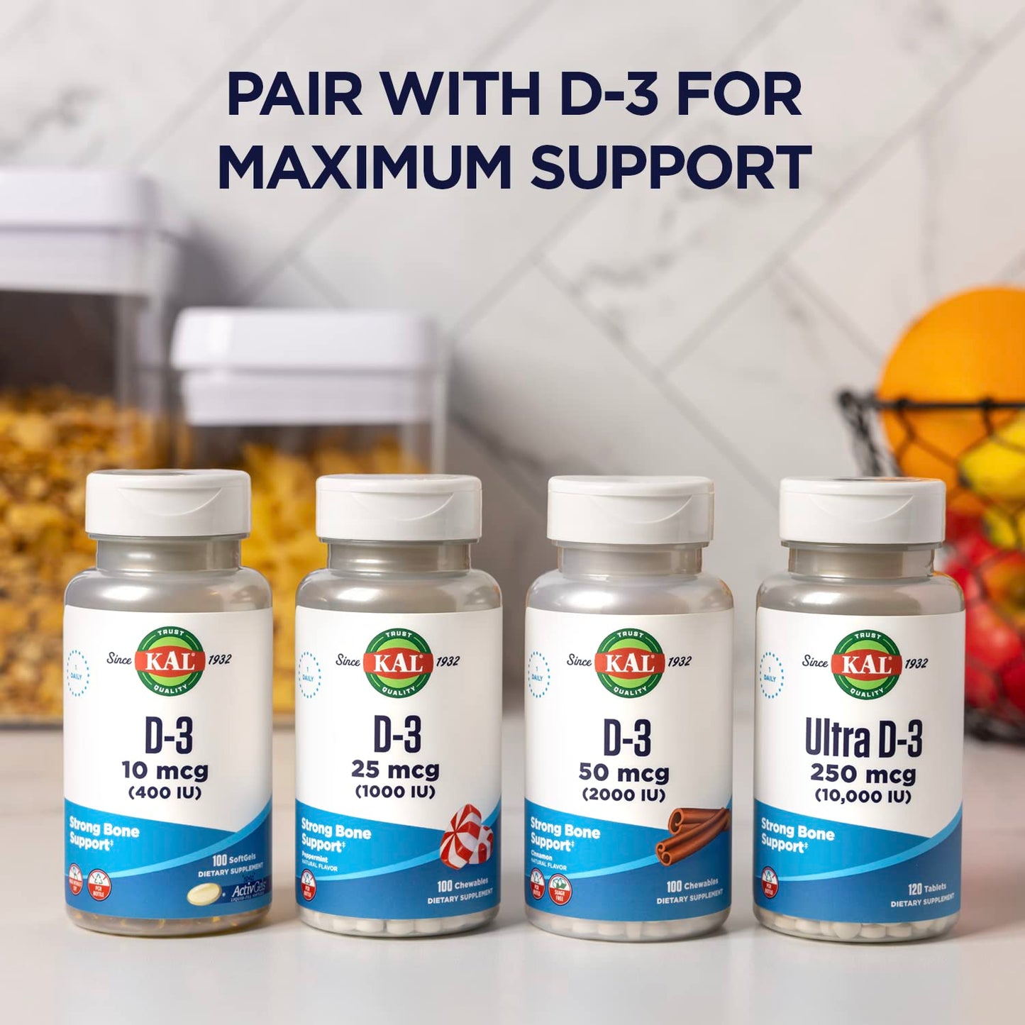 KAL Calcium Citrate 1000mg, Calcium Supplements for Women and Men, Bone Health, Teeth, Nervous, Muscular & Cardiovascular System Support, Gluten Free