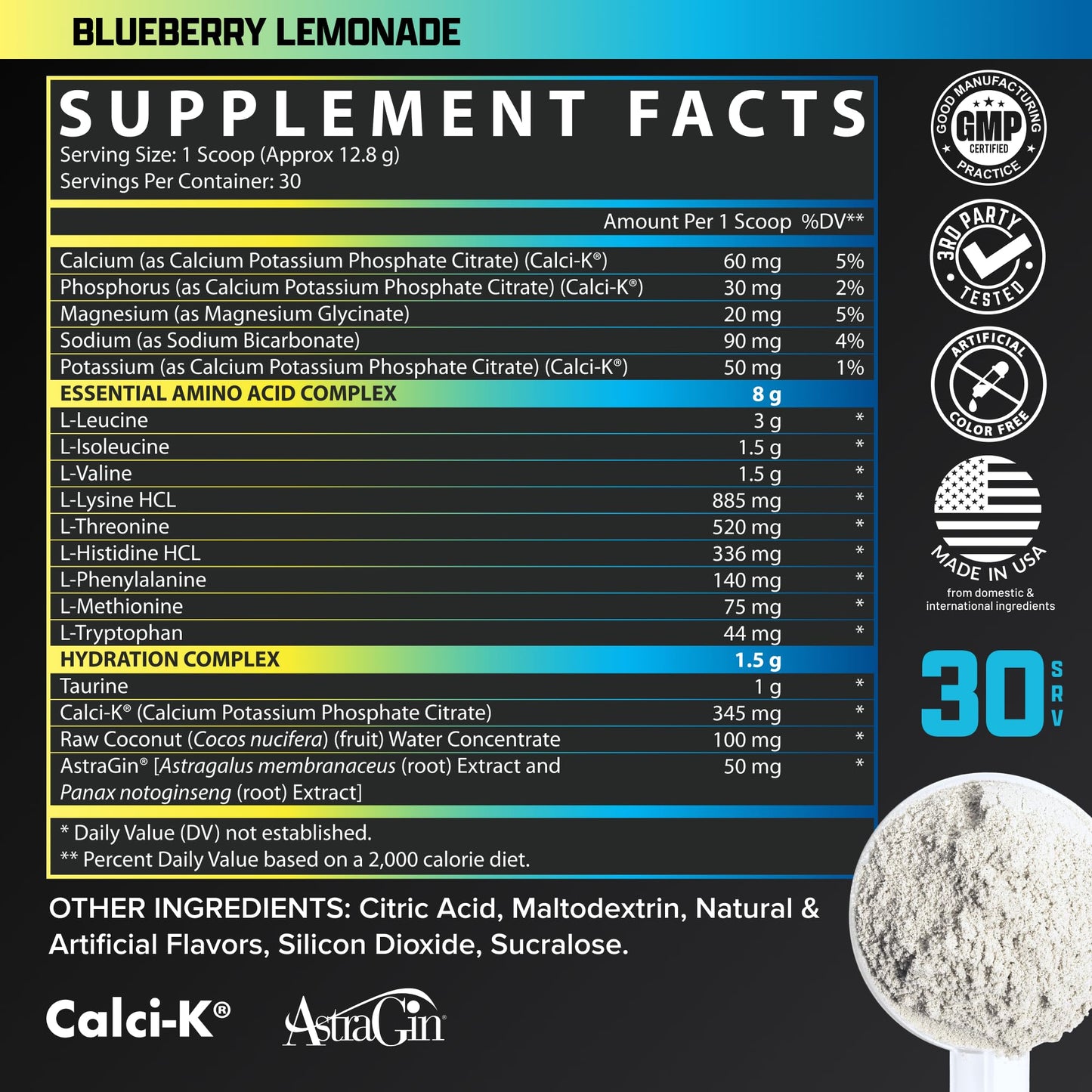 Nutrex Research EAA Hydration | EAAs + BCAA Powder | Muscle Recovery, Strength, Muscle Building, Endurance | 8G Essential Amino Acids + Electrolytes | Blueberry Lemonade 30 Servings Nutrex Research buy supplements Au