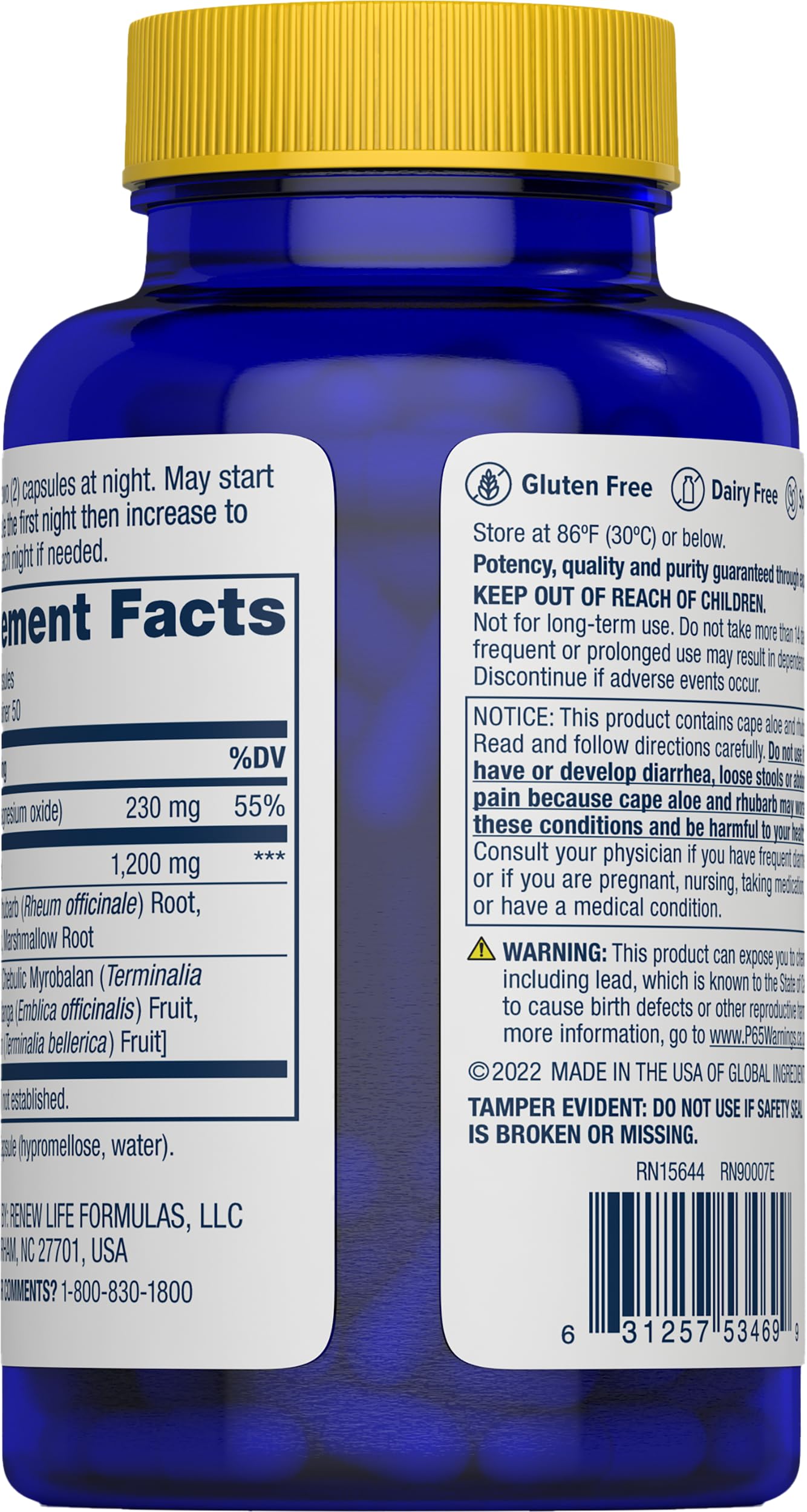 Renew Life Detox Cleanse More, Reduces Bloating and Restores Regularity, Overnight Constipation Relief, Soy