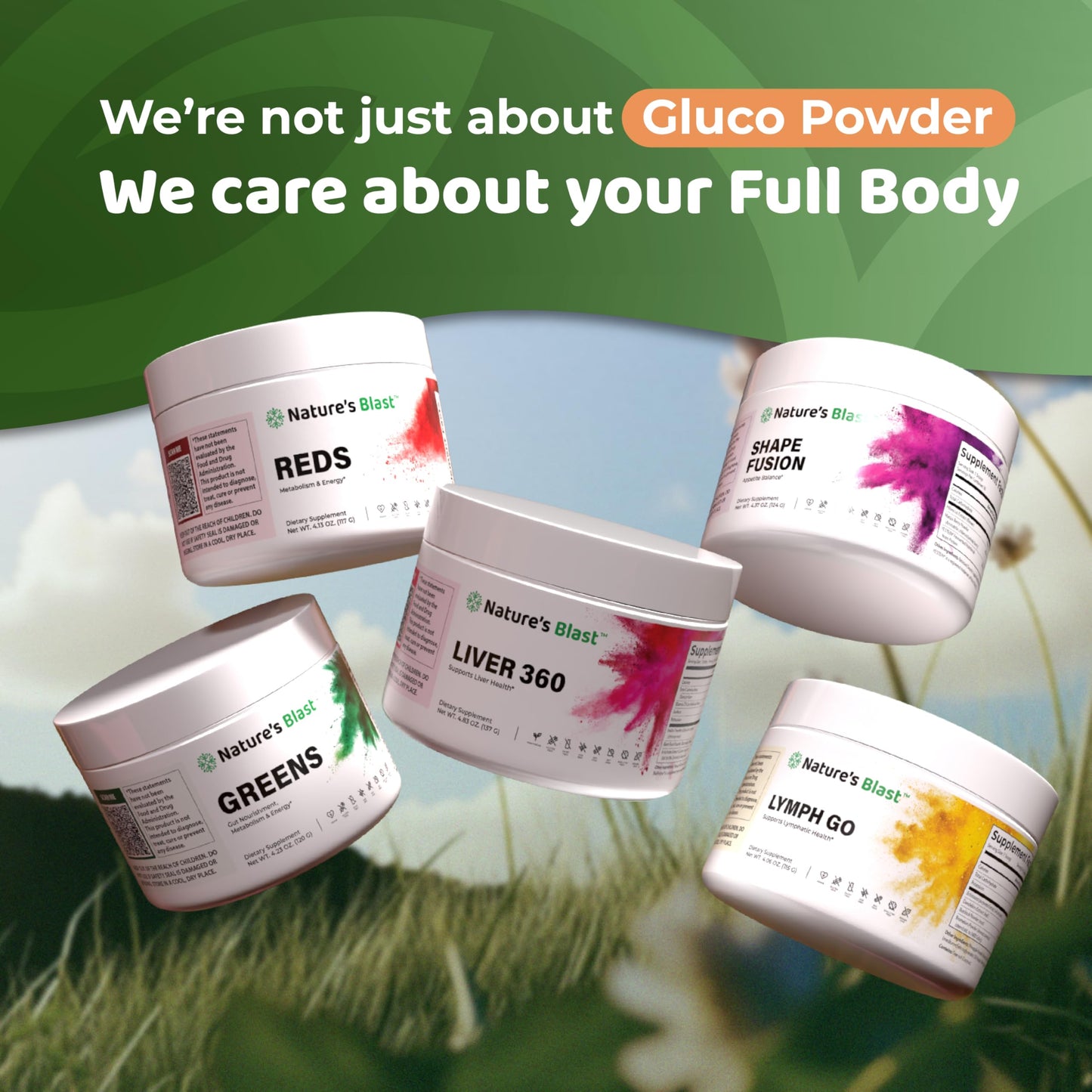 NATURES BLAST Gluco-Powder with White Mulberry Extract & Ceylon Cinnamon - Organic Metabolic Wellness Blend for Energy & Vitality, 1 Bottle
