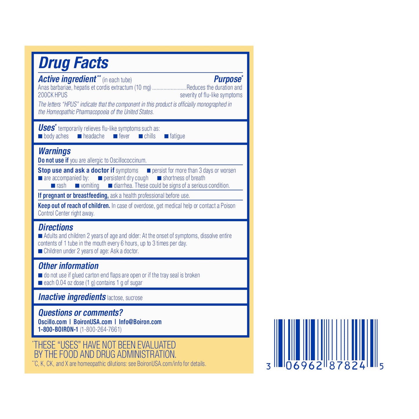 Boiron Oscillococcinum for Relief from Flu-Like Symptoms of Body Aches, Headache, Fever, Chills, and Fatigue - 30 Doses Boiron buy supplements Au