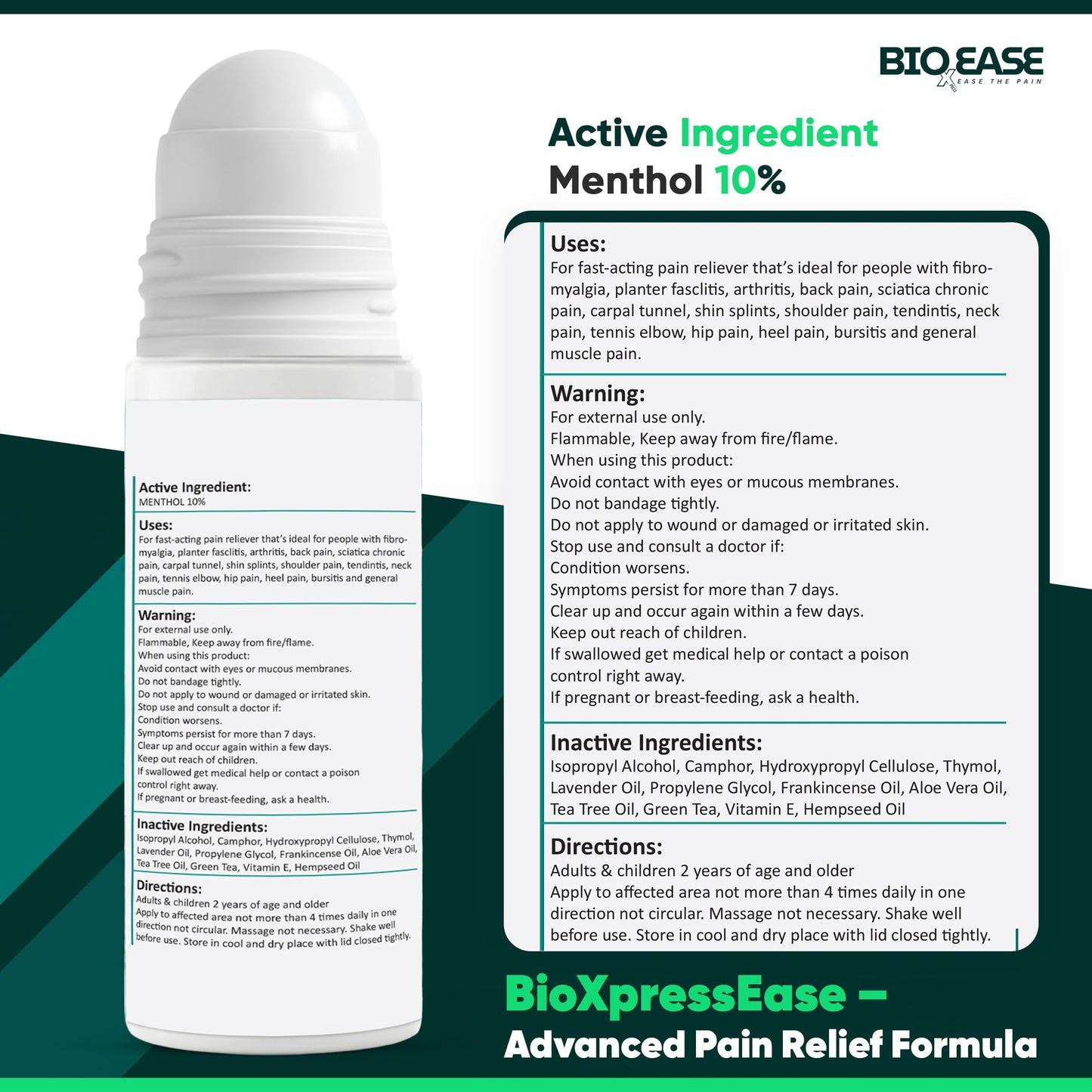 BioXPressEase Fast-Acting Hemp Pain Relief Roll On - Highly Effective, Cool & Topical Pain Relief Extra Strength for Muscle, Joint, & Back β Easy Roll On Maximum Strength - Made in USA BIOXPRESSEASEBuy Supplements Australia