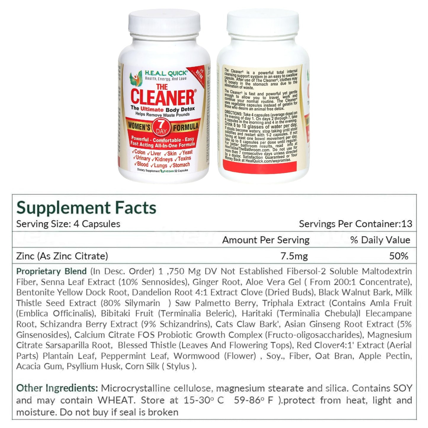 Century Systems The Cleaner Detox, Powerful 7-Day Complete Internal Cleansing Formula for Women, Support Digestive Health,