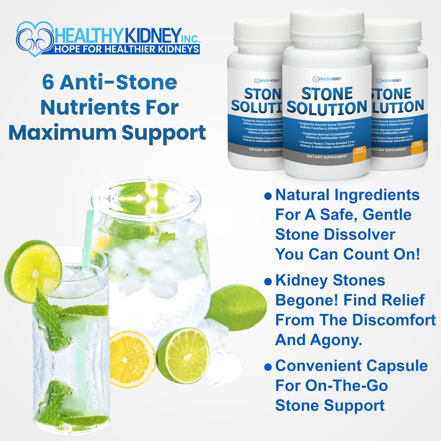 Stone Solution Capsules- Natural Dissolver, Kidney Stone Support & Kidney Cleanser Chanca Piedra Stone Breaker Gallbladder Cleanse, Flush & Stop Recurrence, Stone Relief 60 Servings Kidney RestoreΒ buy supplements Au