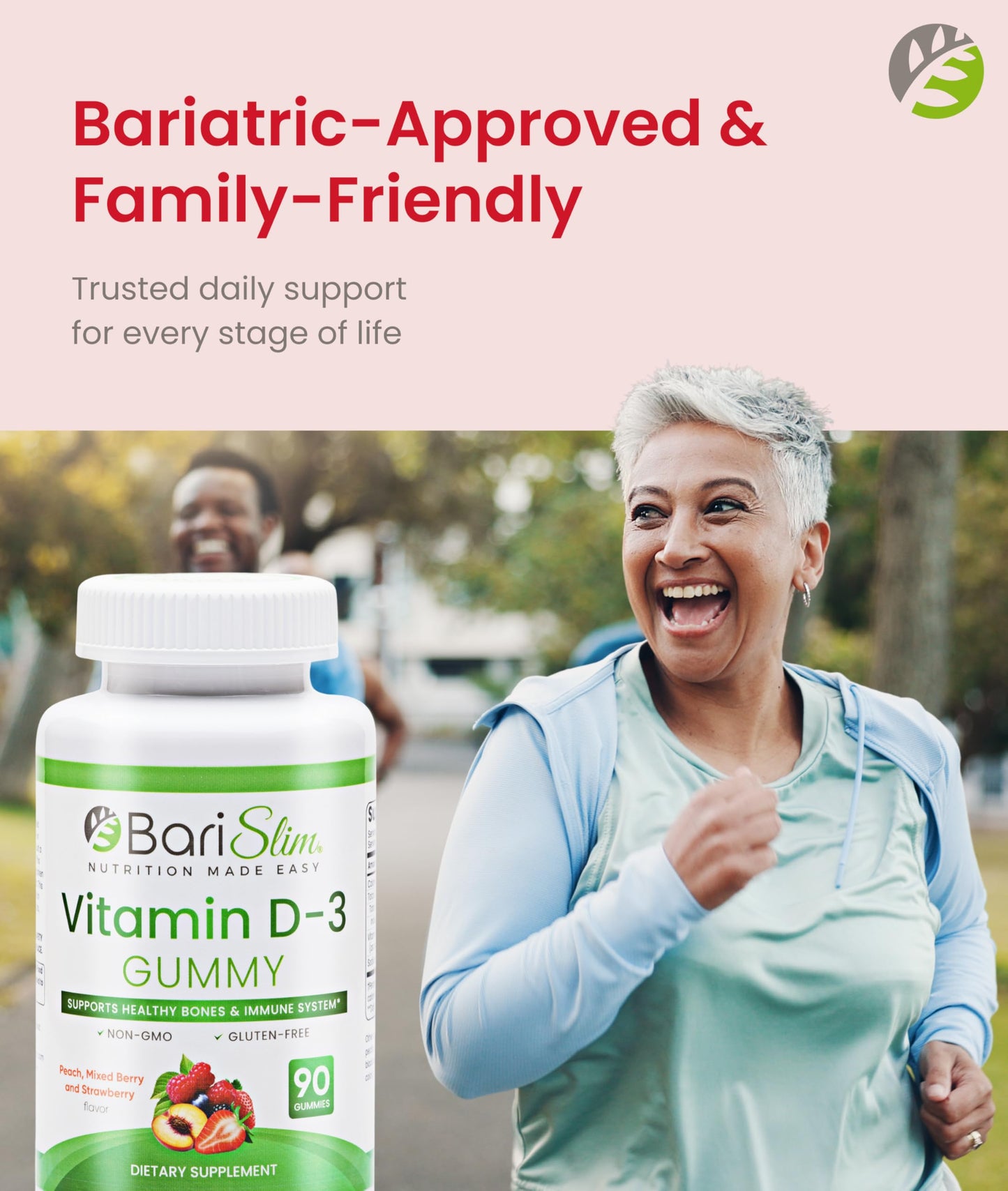 BariSlim Bariatric Vitamin D-3 Gummies - Specially Formulated Gummy Vitamin for Patients After Weight Loss Surgery - Easy to Digest and Great Tasting Fruit Flavors | 90 Fruit Chews BariSlim buy supplements Au