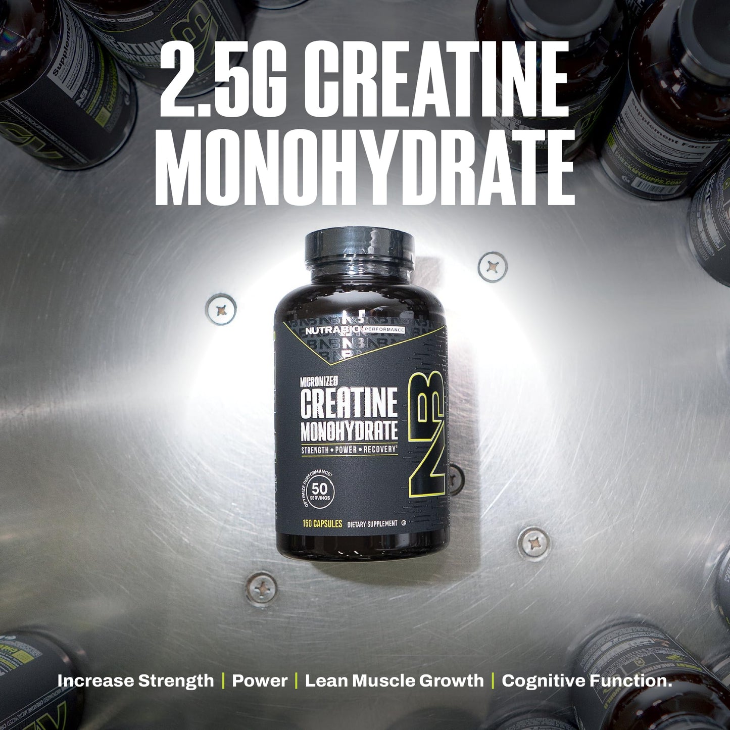 NutraBio Pure Micronized Creatine Monohydrate Capsules, Creatine Pills, Supports Bulk Muscle Energy, Recovery, and Strength - Keto Friendly, Kosher