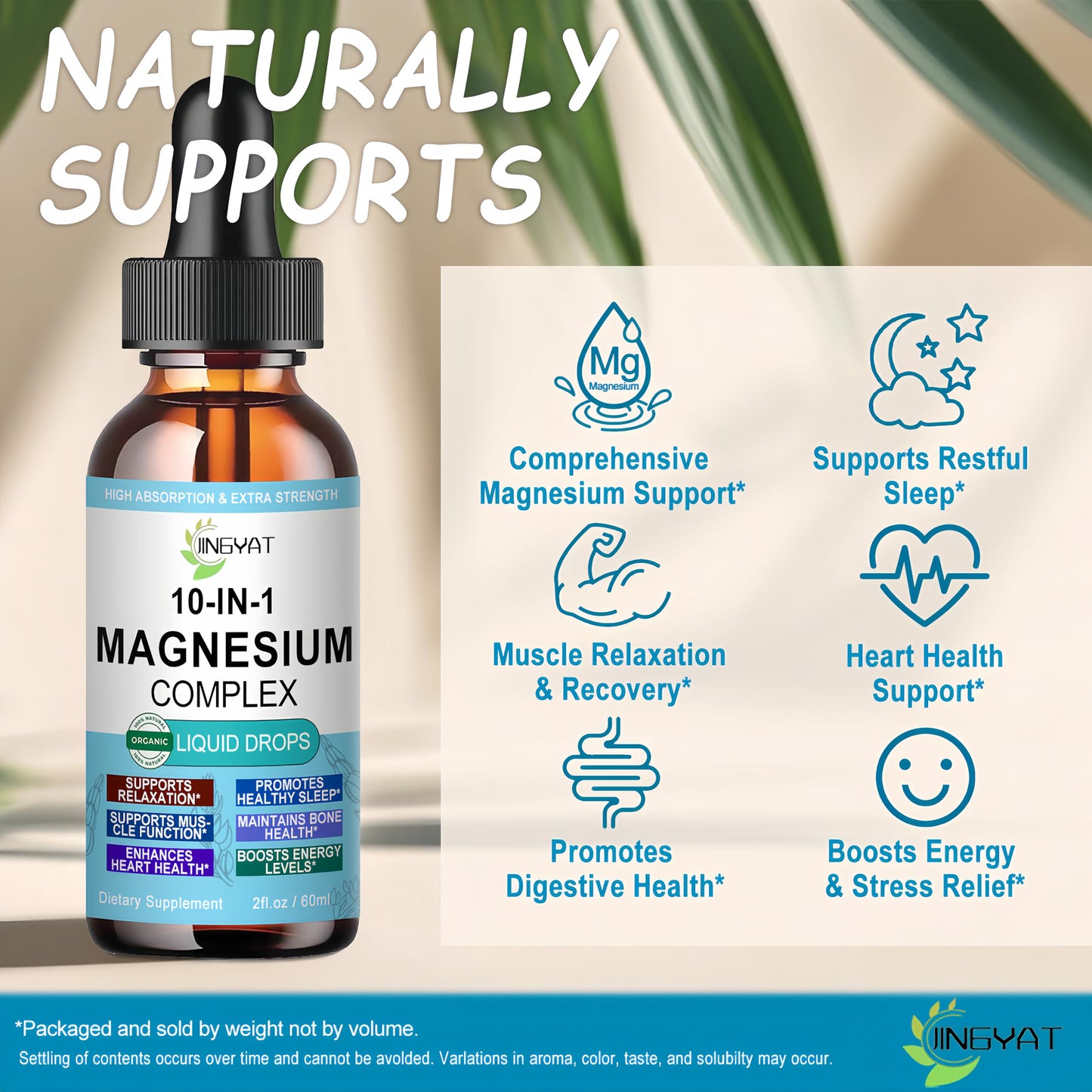 High Absorption Magnesium Complex Drops | 10-in-1 Liquid Magnesium Complex for Women & Men with Glycinate,Citrate,Taurate | for Stress Relief,Sleep,Heart Health | Vegan,Non-GMO,Fast-Acting Formula JINGYAT buy supplements Au