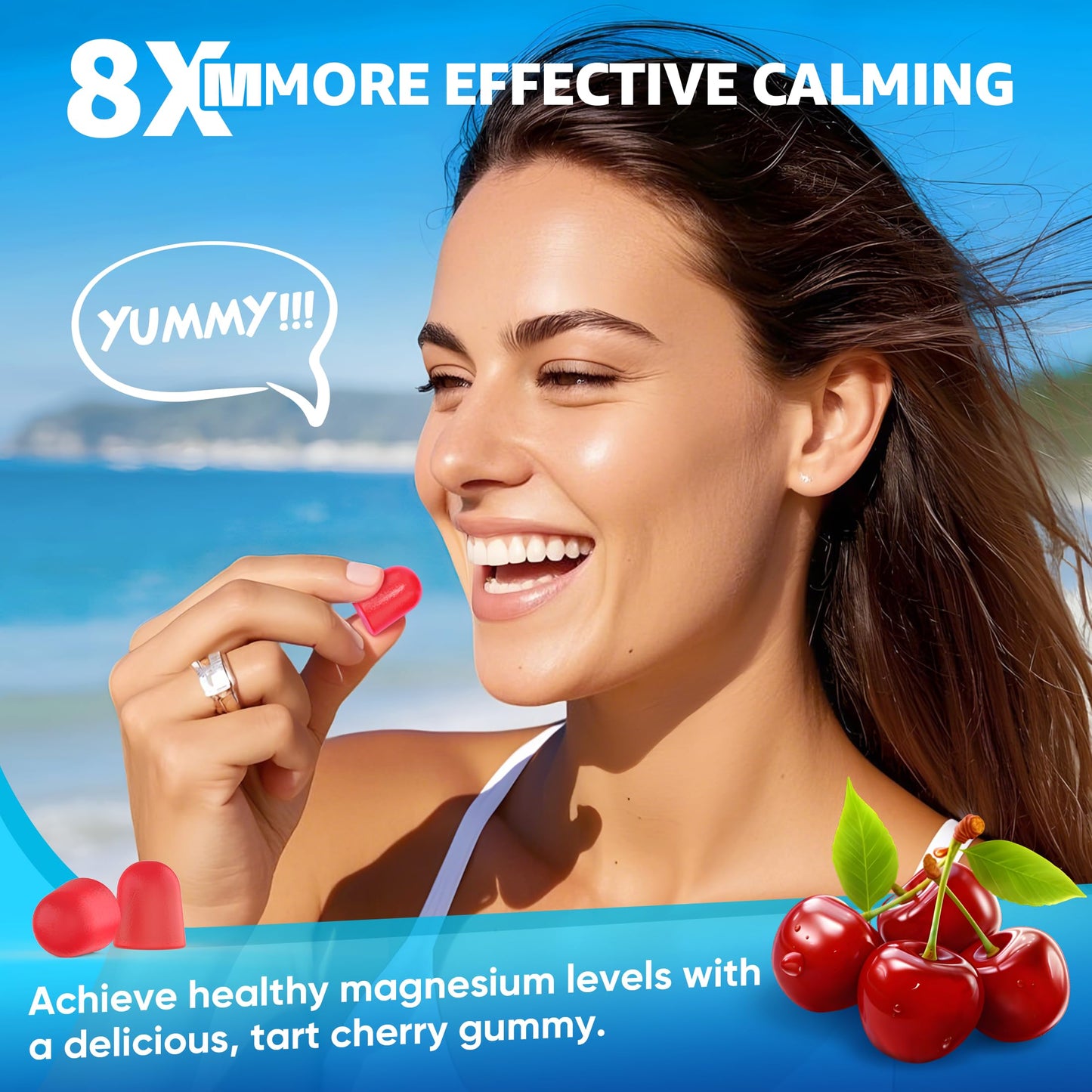 Magnesium Complex Gummies 400mg | as 8 Forms of Magnesium Glycinate, Malate, Citrate, Taurate, Oxide & More | w/Ashwagandha Extract, D3 & B12 Supports for Calm, Zzz, Mood, Muscle Cramp - Vegan 120Cts EnvyCure buy supplements Au