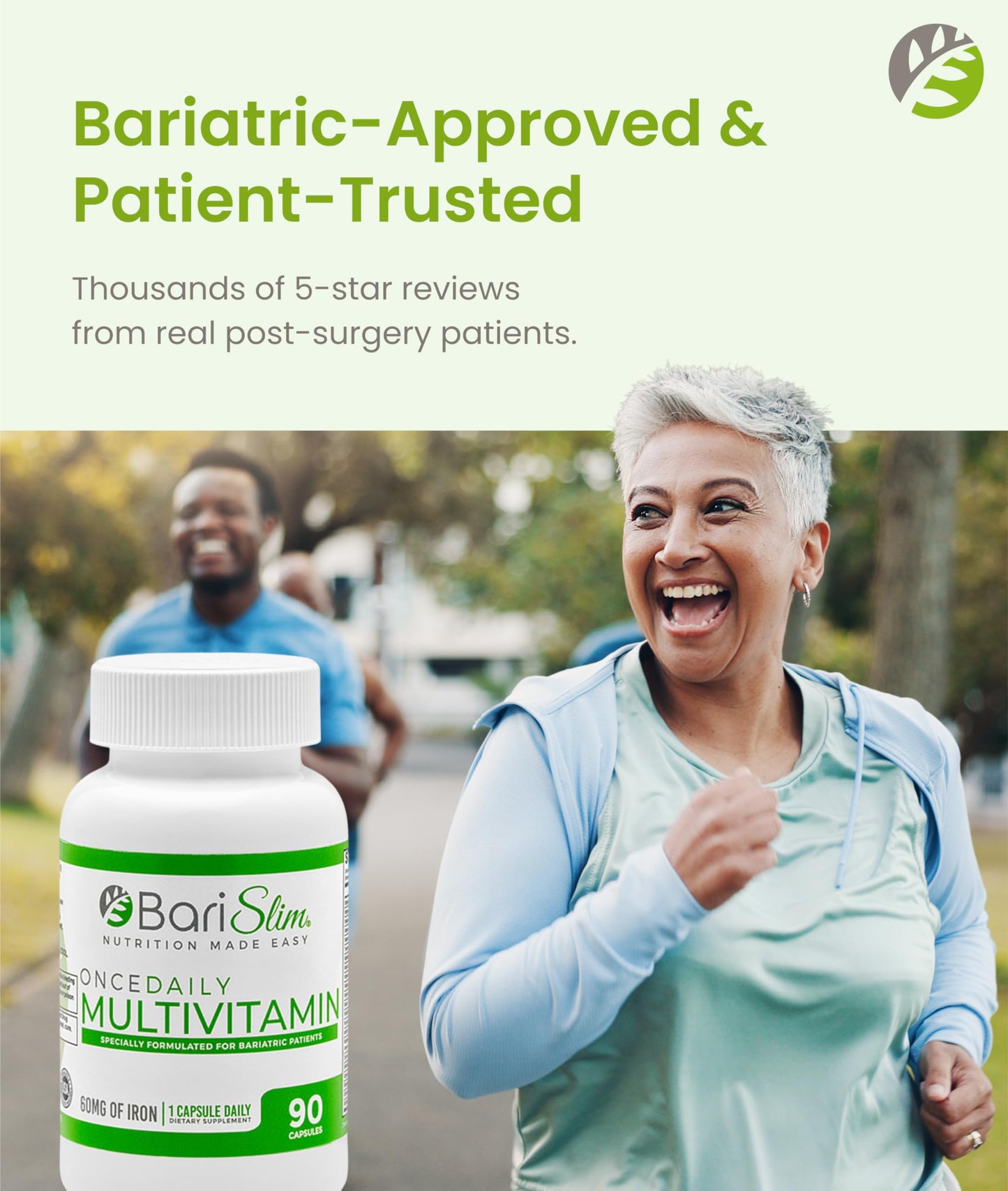BariSlim Once Daily Bariatric Multivitamin Capsule - 60mg of Iron - Bariatric Vitamin & Supplement for Post WLS Surgery Including Gastric Bypass & Gastric Sleeve | 90 Day Supply BariSlim buy supplements Au