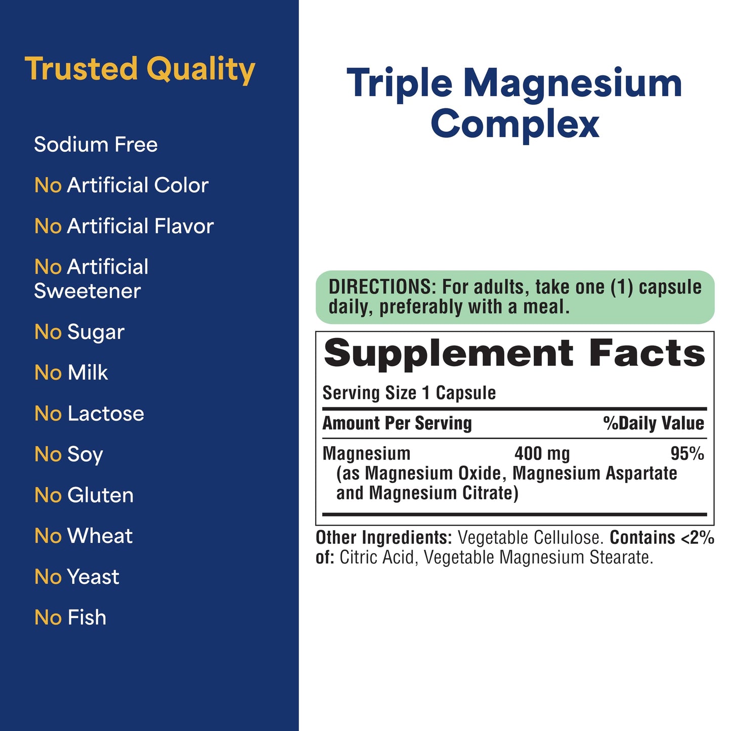 Puritan's Pride Triple Magnesium Complex with Magnesium Oxide, Aspartate, and Citrate 400mg, Dietary Supplement for Muscle, Heart, Nerve, and Bone Support, 120 Rapid Release Capsules Puritan's Pride buy supplements Au