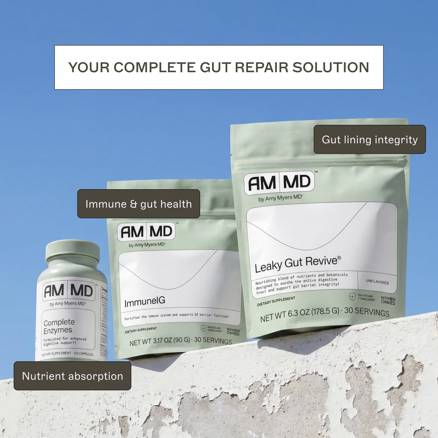 Amy Myers MD Leaky Gut Revive - Gluten-Free & Non-Dairy - Botanical Blend for Healthy Gut Support - GI Health Support with Prebiotic Fiber