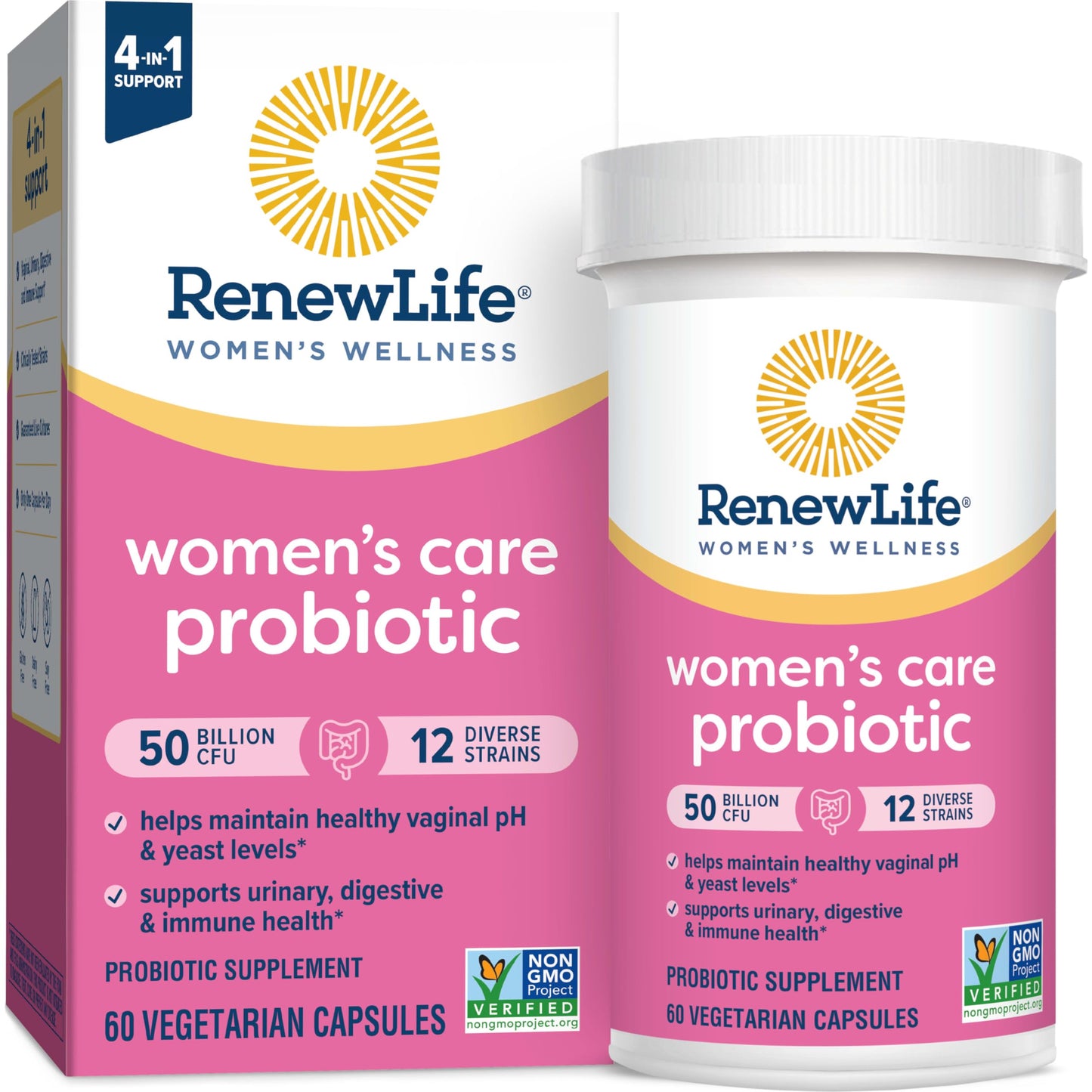 Renew Life Women's Probiotic Capsules, 50 Billion CFU Guaranteed, Supports pH Balance, Vaginal, Urinary, Digestive and Immune Health(2), L. Rhamnosus GG, Dairy, Soy and Gluten-Free, 60 Count Renew Life buy supplements Au