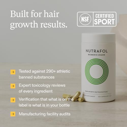Nutrafol Women's Hair Growth Supplements, For Women 18-44 Years Old, Clinically Tested for Visibly Thicker, Stronger Hair, 100% Vegan Ingredients,