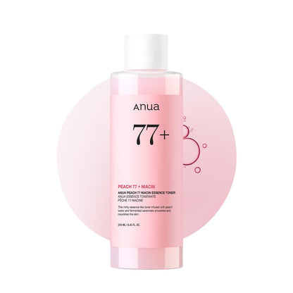 Anua Peach 77 Niacin Essence Toner, Gentle Exfoliating & Radiant Facial Essence, Hydrating & Soothing Toner, Niacinamide, Ceramide, Panthenol