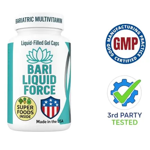Bariatric Multivitamin with Iron – 2 Softgels Daily, Liquid-Filled Rapid-Absorption Softgels for Gastric Sleeve & Bypass Patients – Bari Liquid Force Universal Body Labs