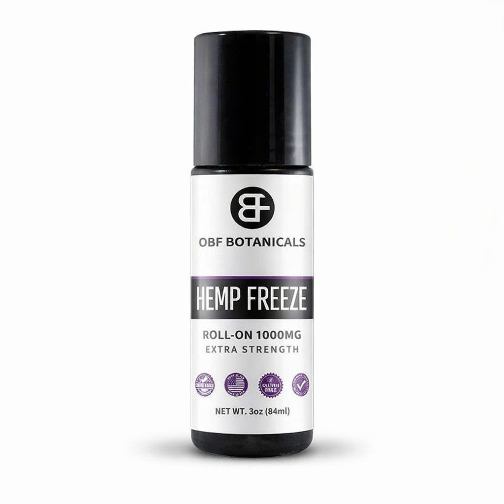 OBF Botanicals Hemp Roll On 3 Oz Instant Effect Topical Pain Relief Hemp Extract and Menthol Concentrated Roll On for Aching Muscles, Joint Relief, Ligaments - 1000mg OBF BotanicalsBuy Supplements Australia