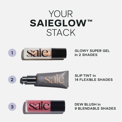 Saie Cheek Flush Duo - Dew Liquid Blush (.40 oz, Dreamy), SuperSuede Baked Powder Blush (.01 oz, Grazie) - Layerable, Skin-Nourishing Blushes for a Seamless Radiant Finish SaieBuy Supplements Australia
