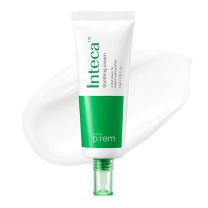 MAKE P:REM INTECA Soothing Cream, Quick Calming Facial Cream with Advanced CICA for All Skin Types, Oily Skin, EVE VEGAN,