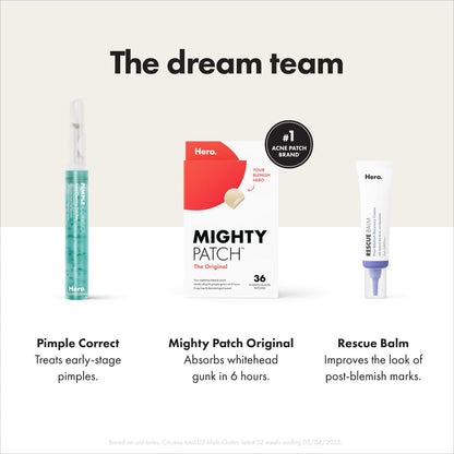 Mighty Patch Original Patch from Hero Cosmetics - #1 Hydrocolloid Acne Pimple Patches