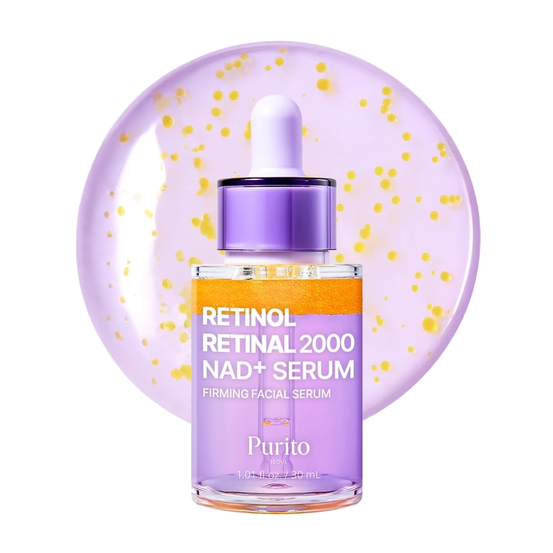 PURITO Retinol 0.1% + Retinal 0.1% Anti-Aging Facial Serum | for Wrinkles, Fine Lines & Firmer Skin | Dual Retinoids with NAD+, Improve Elasticity & Skin Texture