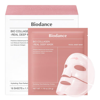 BIODANCE Bio-Collagen Real Deep Mask, Hydrating Overnight Hydrogel Face Mask, Pore Minimizing, Plumping, Elasticity Improvement, Korean Skin Care,