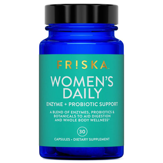 FRISKA Women’s Daily Digestive Enzyme and Probiotics Supplement, Advanced Natural Support for Female Digestive Health, Fights Bloating, Eases Digestion