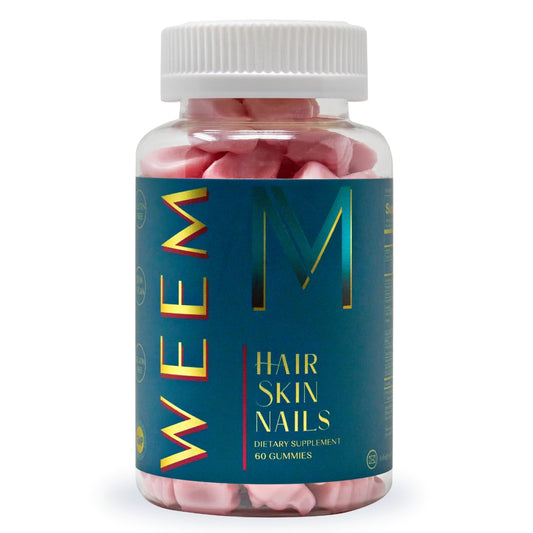 WEEM Hair Skin and Nails Gummies - Supports Healthy Hair - Vegan biotin Vitamins for Women & Men Supports Faster Hair Growth,
