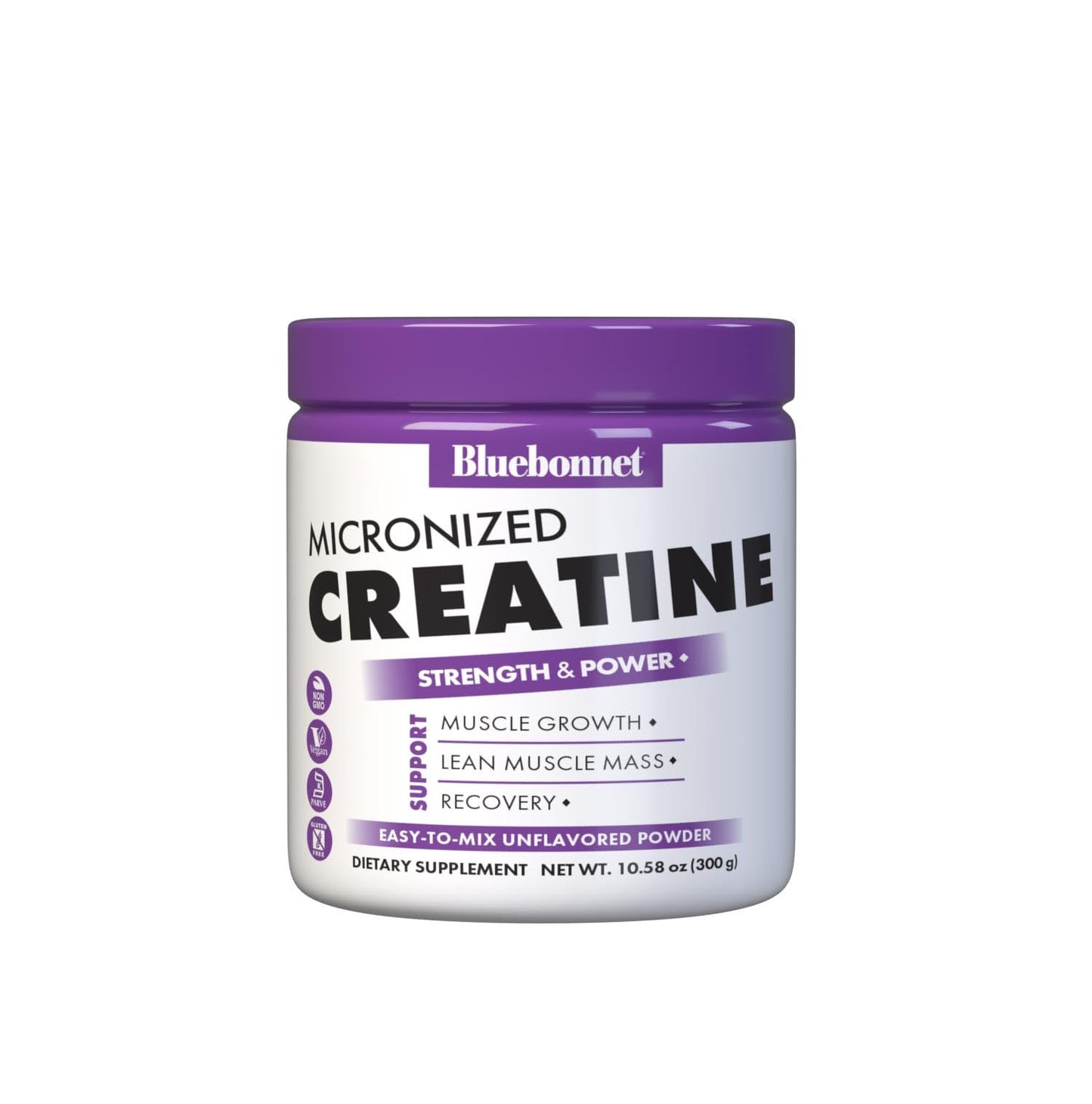 BlueBonnet Nutrition Micronized Creatine Monohydrate 5 g – Supports Lean Muscle Mass* - Non-GMO, Vegan, Kosher Certified, Gluten-Free, Soy-Free, Milk-Free