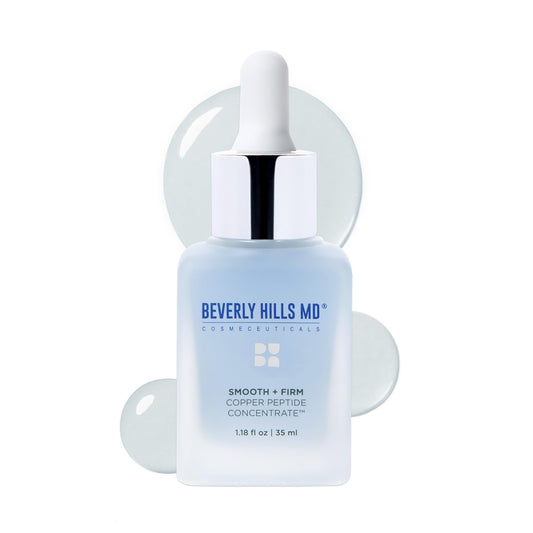 Smooth + Firm Copper Peptide Concentrate Serum for Aging Skin, Plumping Niacinamide for Tightening & Brightening, Helps Improve Elasticity, Hyperpigmentation & Dark Spots, Water Based, 1.18 Fl Oz