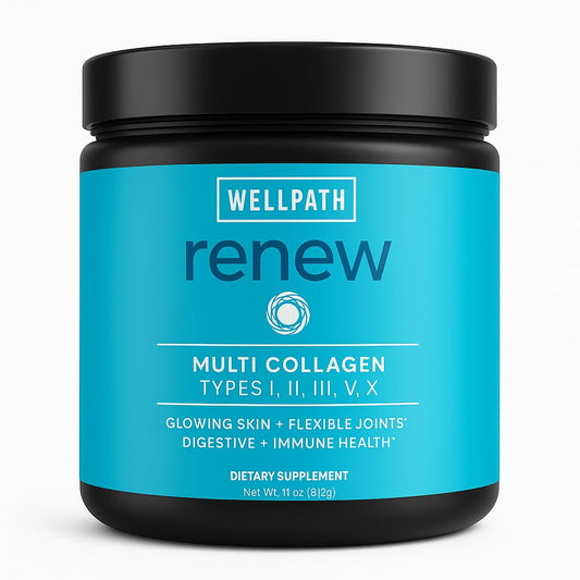 WellPath Multi Collagen Peptides Powder for Women | Renew Multi Collagen Protein for Hair, Nails, Skin | Hydrolyzed Bovine, Marine, & Chicken Sources | Types I, II, III, V, X | 11 oz | 40 Servings WellPath buy supplements Au