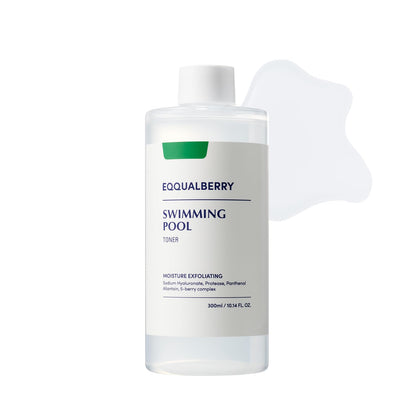 EQQUALBERRY Swimming Pool Toner - Korean Toner for Daily Exfoliating & Deep Hydration with Natural Enzyme Protease & Hyaluronic Acid