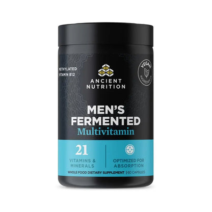 Ancient Nutrition Multivitamin for Men, Men's Fermented Multivitamin with Vitamin A, C, D, E, K, Zinc & Magnesium, Immune Support Ancient Nutrition