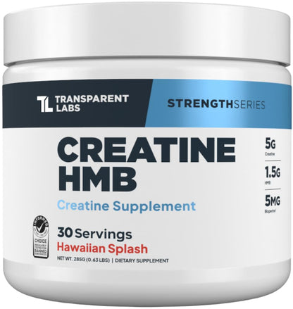Transparent Labs Creatine HMB - Creatine Monohydrate Powder with HMB for Muscle Growth, Increased Strength, Enhanced Energy Output, and Improved Athletic Performance