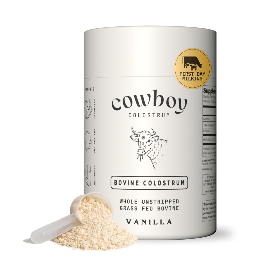 Cowboy - The Exclusive 1st Milking, Whole, Grass Fed Colostrum Supplement for Full Body Health - Bovine Colostrum Powder Packed w/Bioactive Nutrients