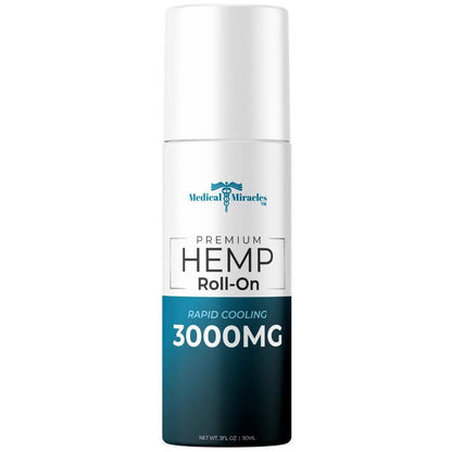 Medical Miracles New Hemp Oil Roll On - Ideal for Muscles, Hips, Joints, Neck, Back, Elbows, Fingers, Hands, and Knees (3000mg Roll-On) Medical MiraclesBuy Supplements Australia