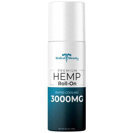 Medical Miracles New Hemp Oil Roll On - Ideal for Muscles, Hips, Joints, Neck, Back, Elbows, Fingers, Hands, and Knees (3000mg Roll-On) Medical MiraclesBuy Supplements Australia