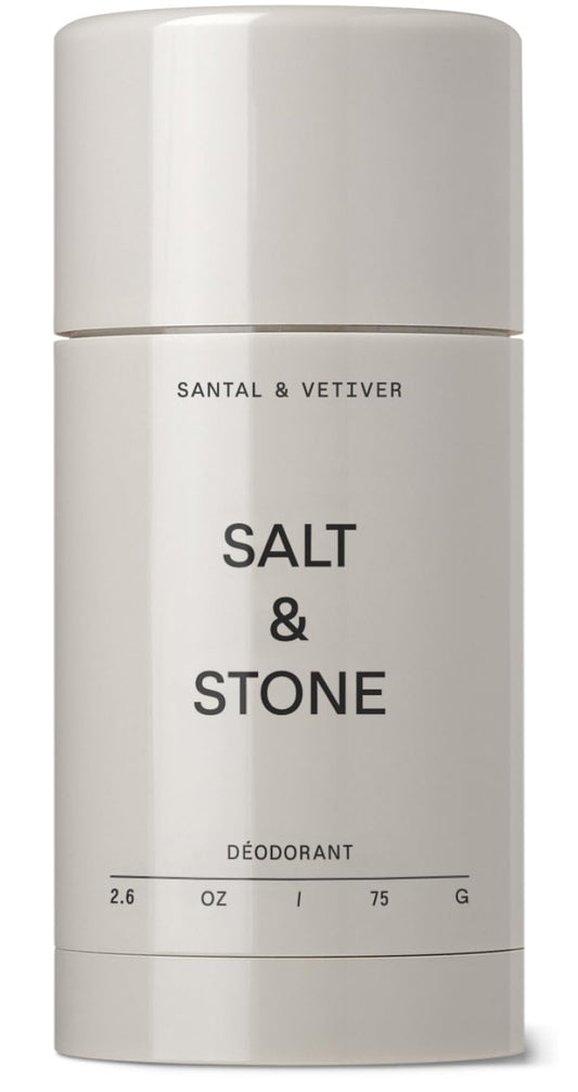 Salt & Stone Aluminum Free Deodorant | Extra Strength 48 Hour Protection for Women & Men | Made with Seaweed Extracts, Niacinamide & Prebiotics | Santal & Vetiver Salt & StoneBuy Supplements Australia