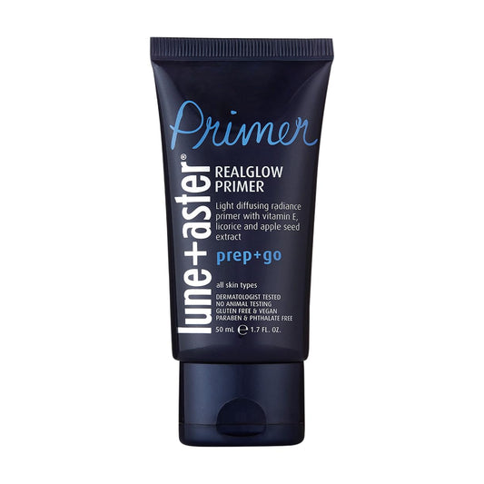 Lune+Aster RealGlow Primer - Sheer Primer For Glowy, Radiant Skin | Contains Vitamin E, Licorice Extract | For All Skin Types | Vegan & Gluten Free | Derm & Allergy Tested | Made in USA - 1.7 Fl. Oz Lune+Aster buy supplements Au