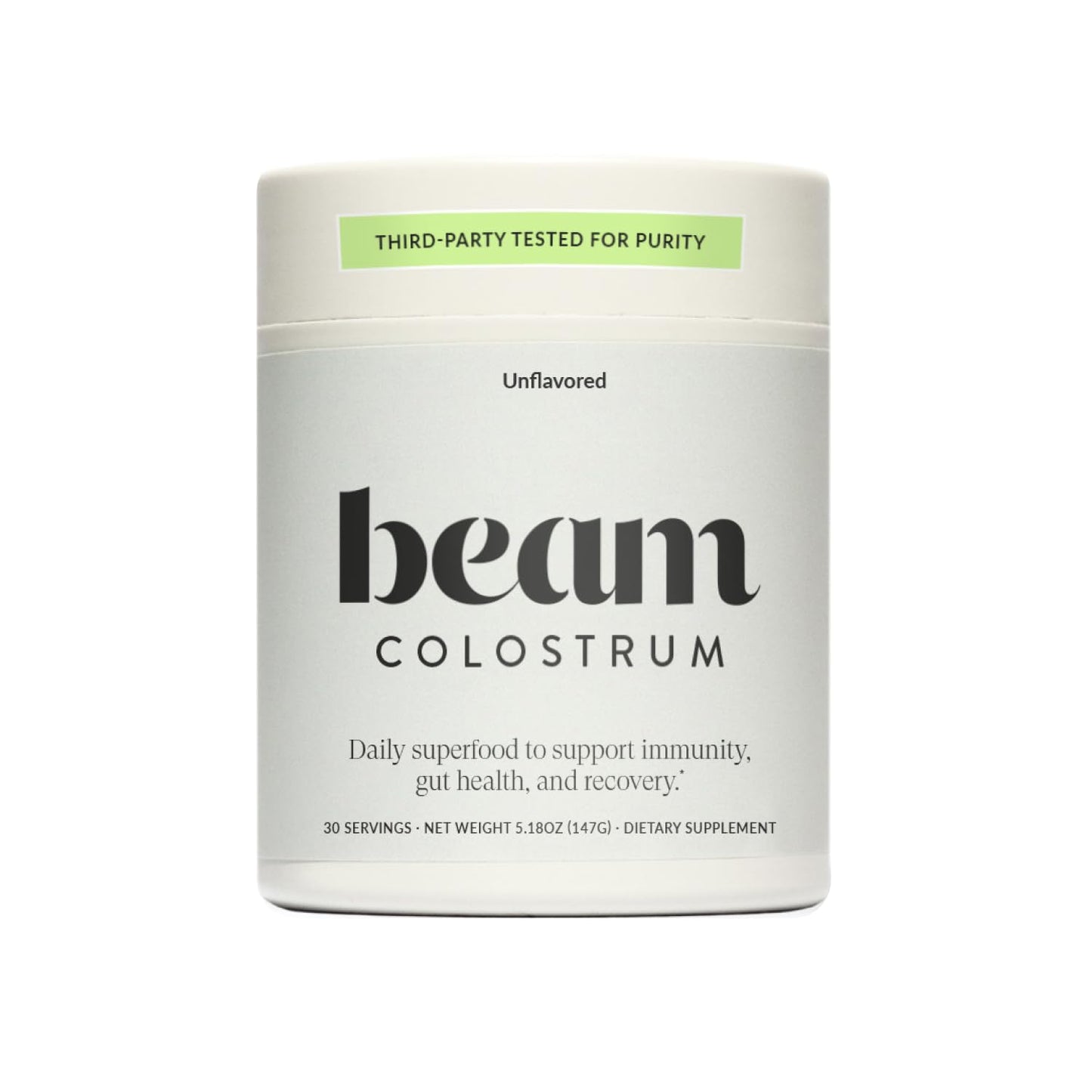 BEAM Unflavored Colostrum Powder I Grass-Fed Pure Whole Bovine Colostrum for Gut Health, Bloating & Immune Support I Non-GMO Recovery Supplement