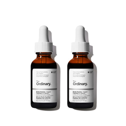 The Ordinary Multi-Peptide + Copper Peptides 1%, Anti-Aging Serum for Fine Lines and Skin Elasticity, 1 Fl Oz (Pack of 2)