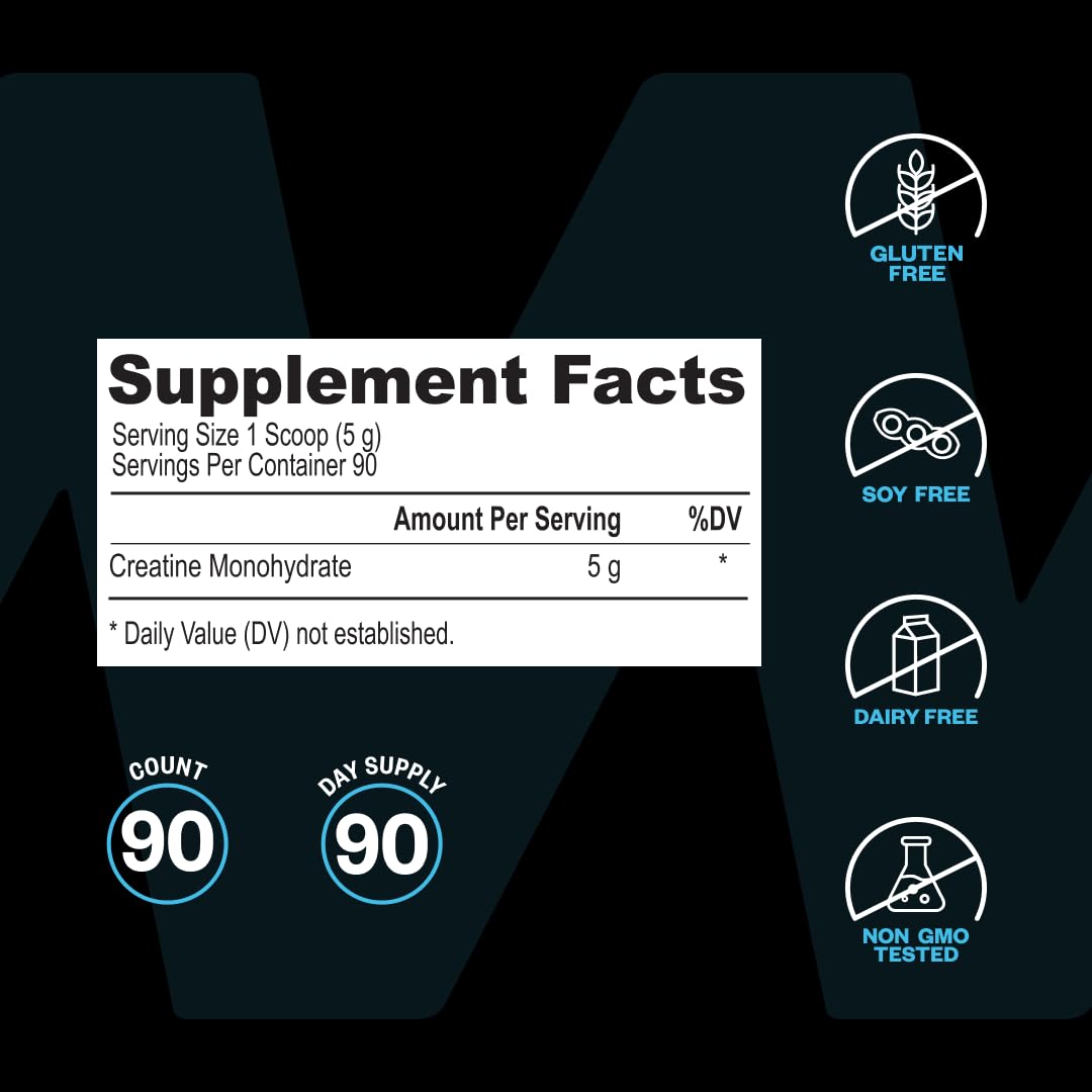 ONNIT Creatine Monohydrate Powder – Unflavored, 90-Serving Value Size – Supports Strength, Lean Muscle, and Brain Energy† – Keto Friendly