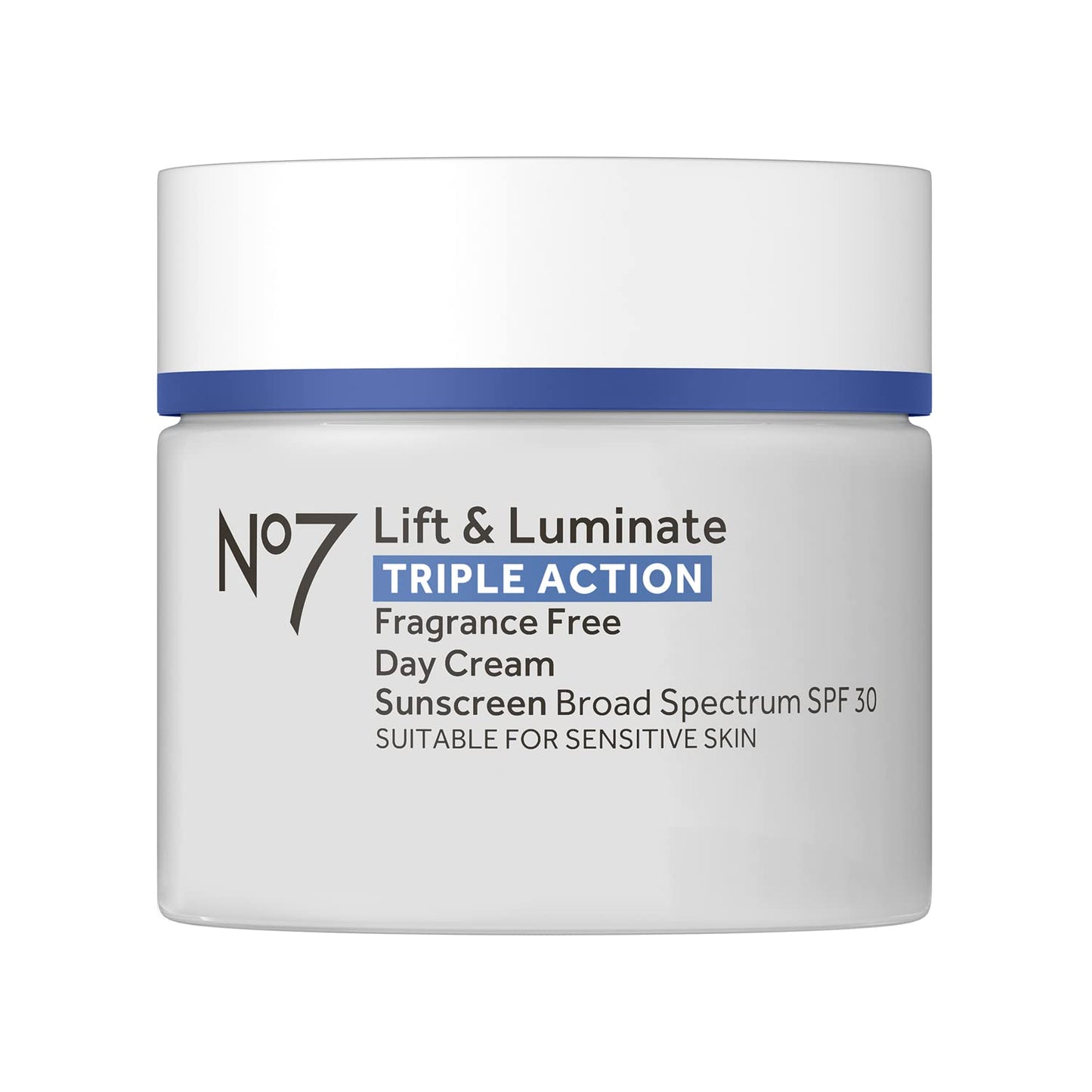 No7 Lift & Luminate Triple Action Face Cream - Fragrance Free Face Moisturizer with SPF 30 - Formulated with Anti Aging Collagen