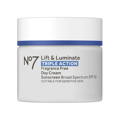 No7 Lift & Luminate Triple Action Face Cream - Fragrance Free Face Moisturizer with SPF 30 - Formulated with Anti Aging Collagen