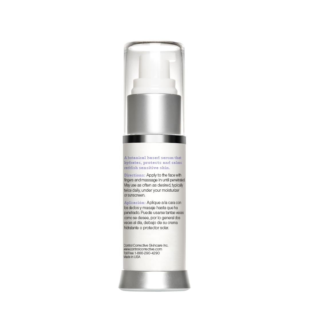 CONTROL CORRECTIVE Redness Relief Serum, 1 Oz - Botanical Extracts & Skin Balancing Vitamins, Calms, Hydrates & Strengthens Sensitive Skin, No Parabens Or Synthetic Dyes, Japanese Green Tea, Soothing