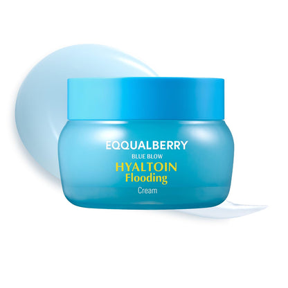 EQQUALBERRY HYALTOIN Flooding Cream | 5% Hyaluronic Acid & Ectoin, 10% Glacier Water | Quick Cooling Gel Moisturizer: Hydration, Barrier Repair & Redness Relief