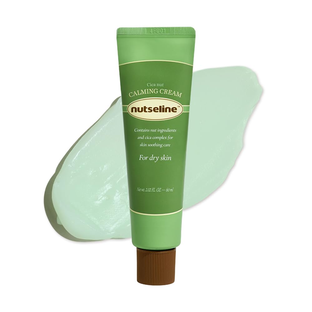 nutseline Cica Nut Calming Cream -Korean Skin Care 60ml – Moisturizing & Soothing Cooling Cream, Niacinamide 3%, Centella for Redness Relief,
