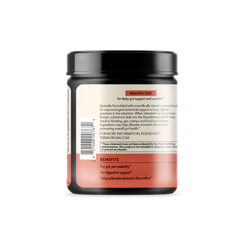 TERRA ORIGIN Healthy Gut Watermelon | 30-Servings with L-Glutamine, Zinc, Glucosamine, Slippery Elm Bark, Marshmallow Root and More!
