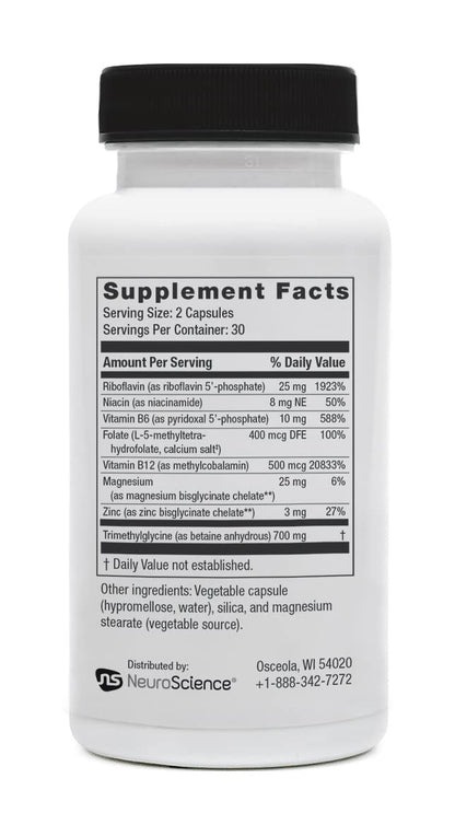 Neuroscience Methyl FMT - l Methylfolate Health Supplements with Folate, B-Vitamins, Magnesium and Zinc - Balances Mood, Energy, Stress Relief, and Adrenal Support (60 ct) NeuroScienceBuy Supplements Australia